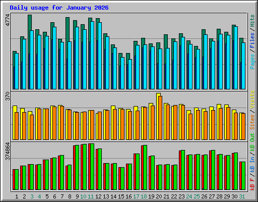 Daily usage for January 2026